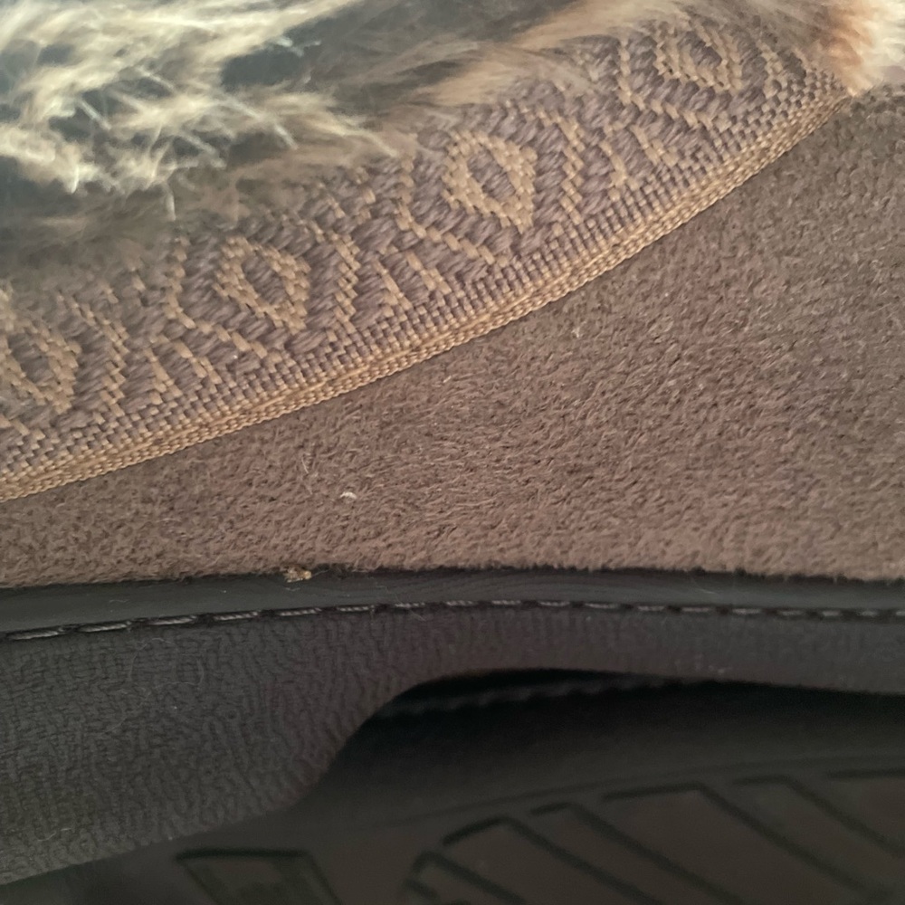 isotoner Brown Ankle Booties with Furry Trim - Picture 5 of 7